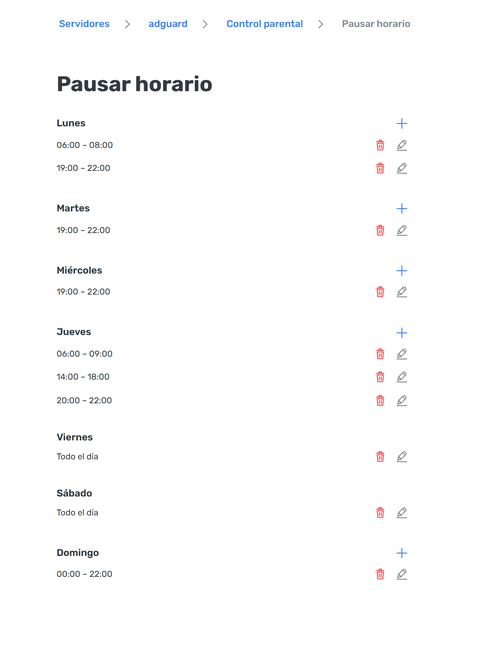 Programación de pausas *border