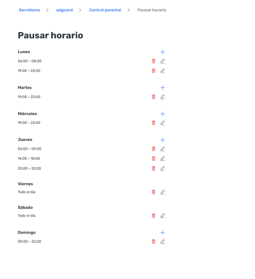 Programación de pausas *border
