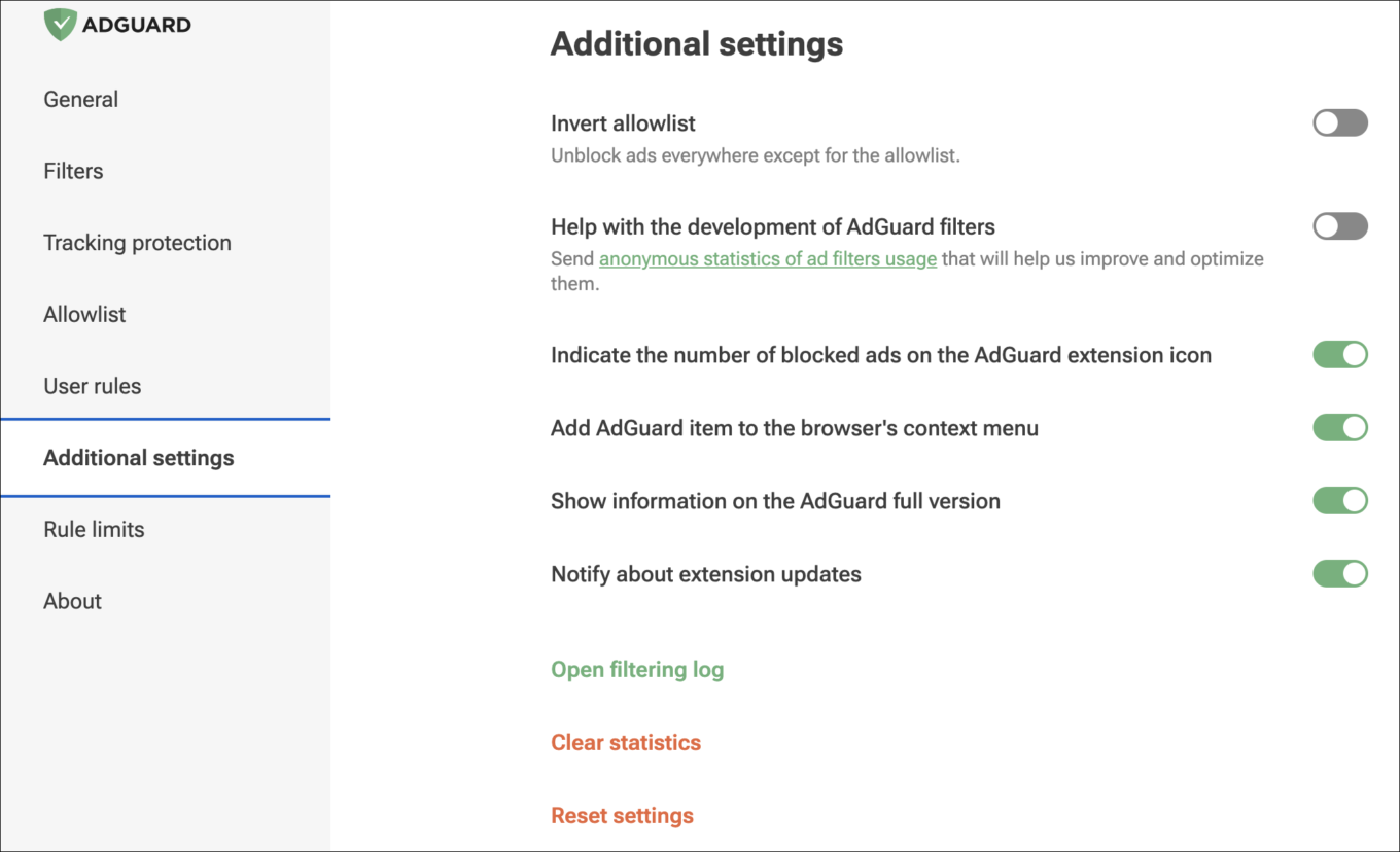 Configuraciones adicionales