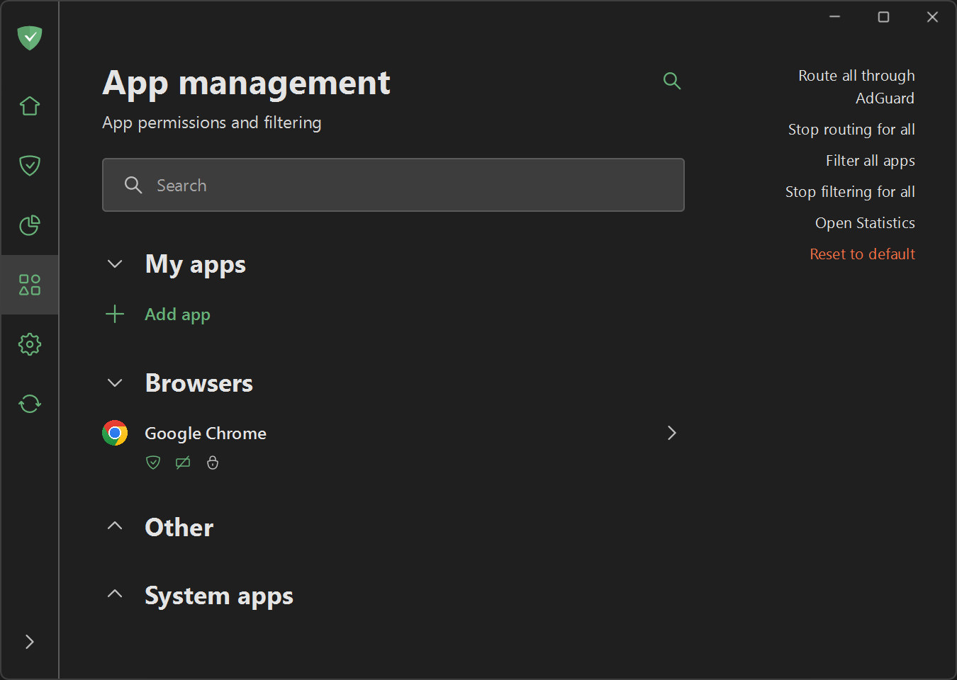 Gestion des apps