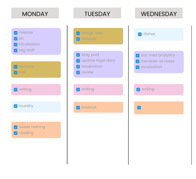 每周计划 *border