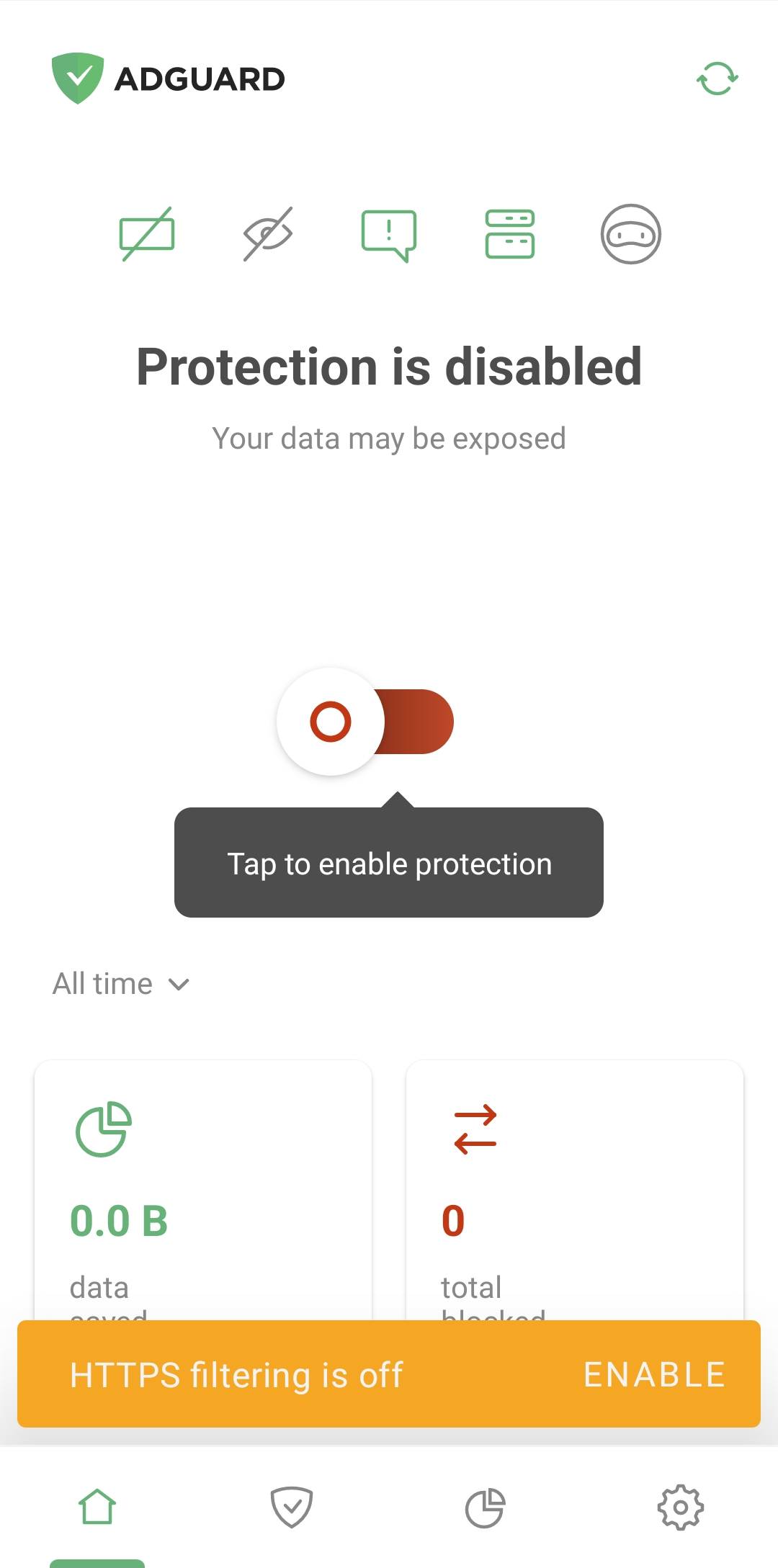 android adguard https flitering password