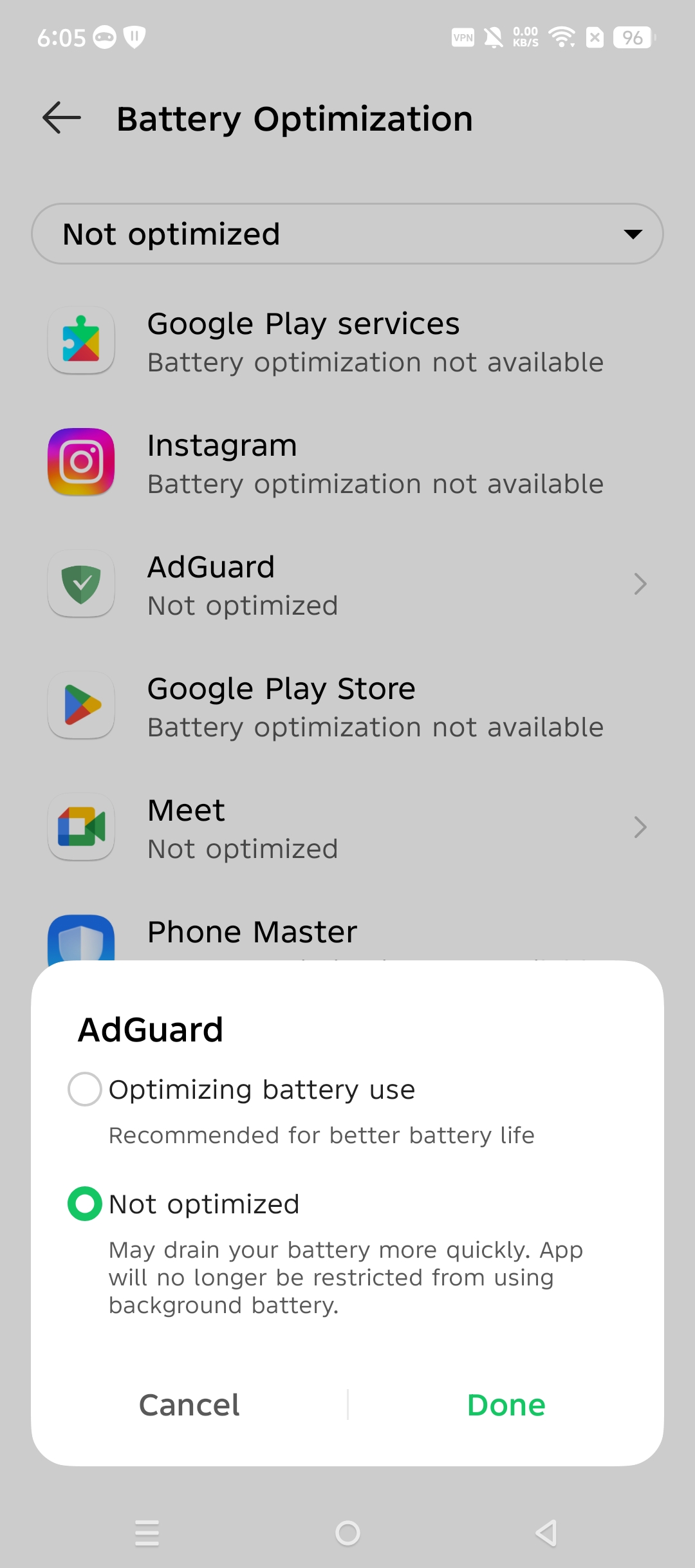 Battery optimisation *mobile_border
