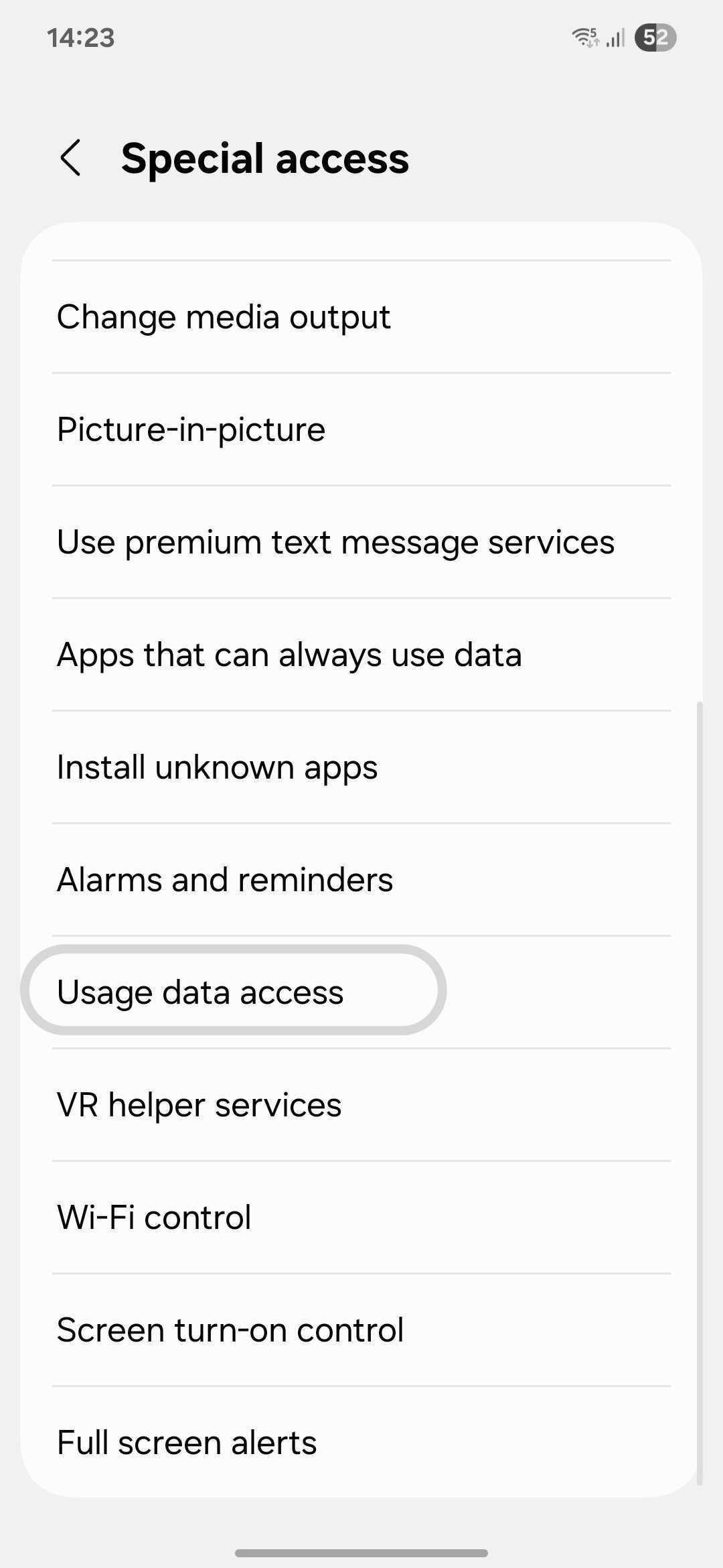 Special access menu *mobile