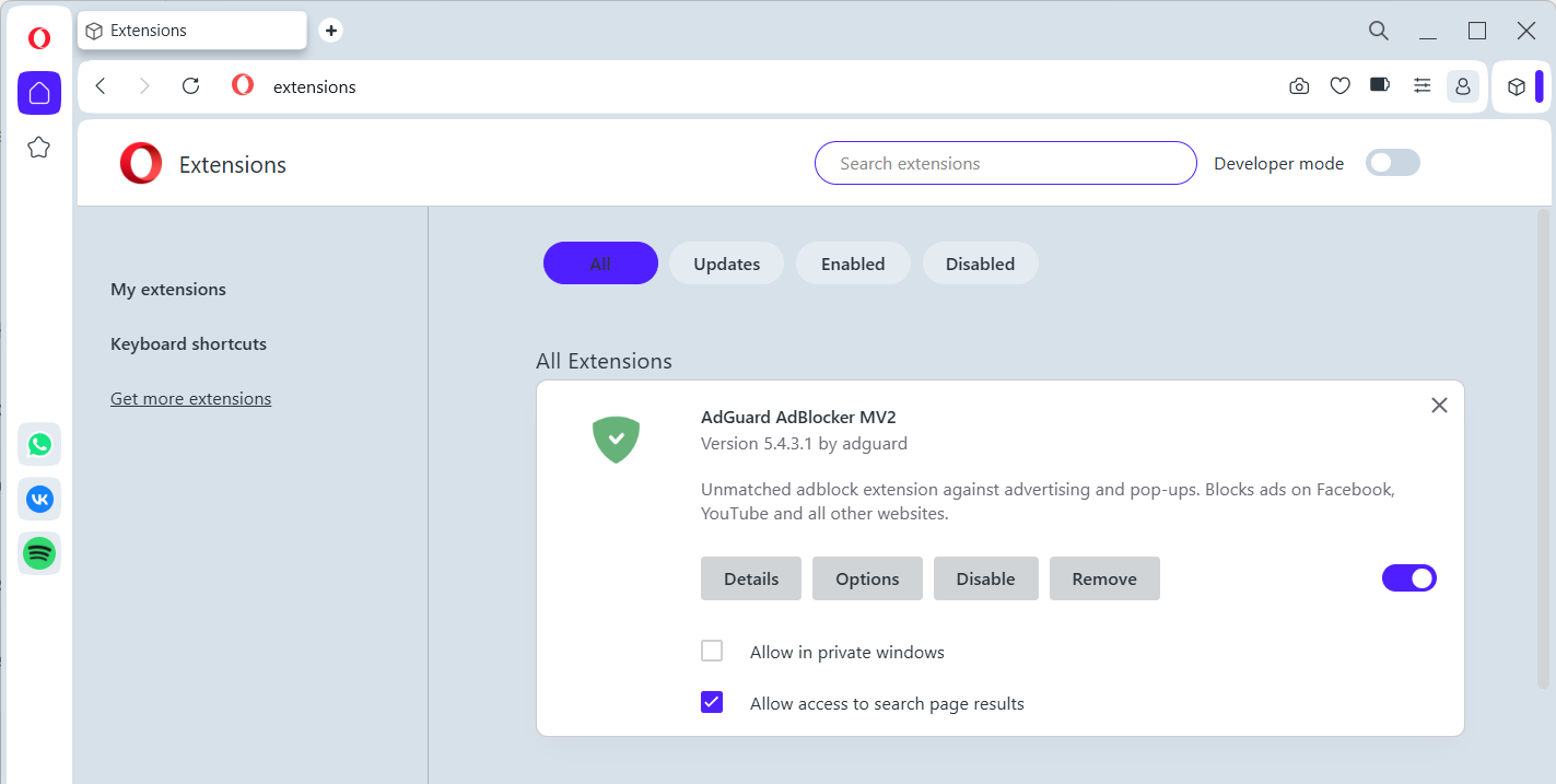 Allow access to search page results *border