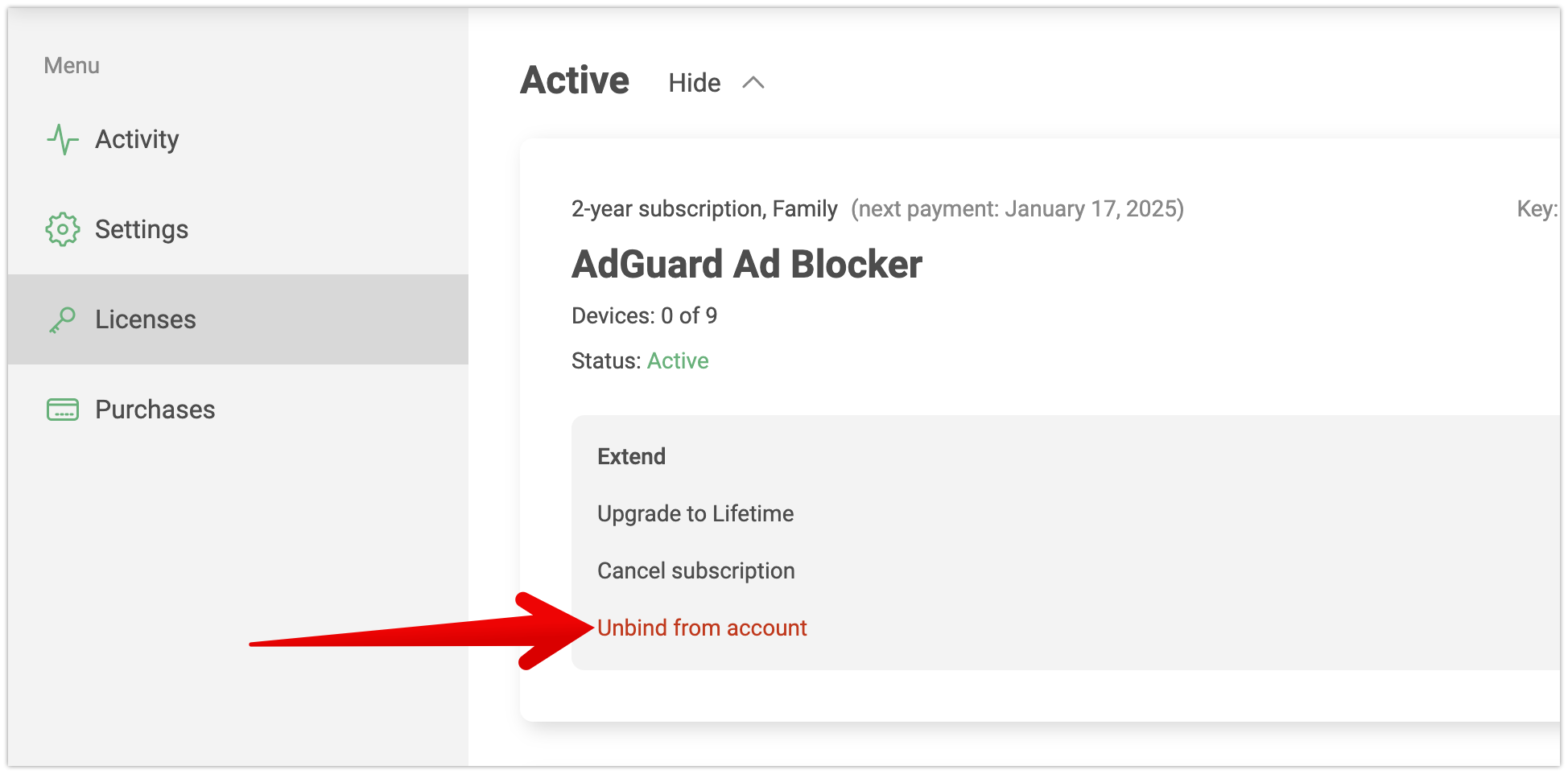 adguard delete account