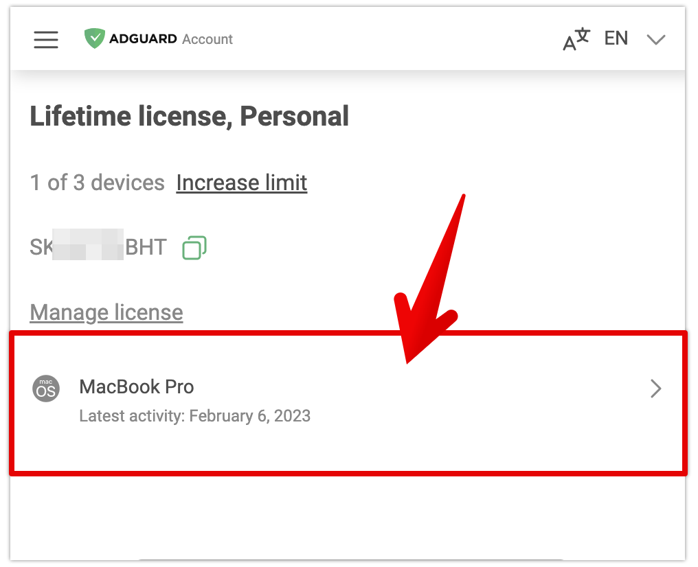 does removing adguard restore a license