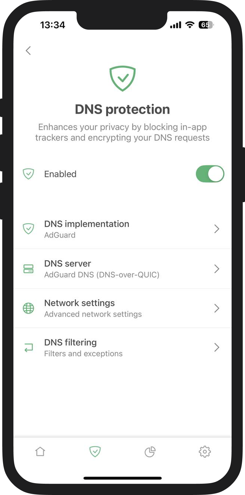 DNS protection screen *mobile_border