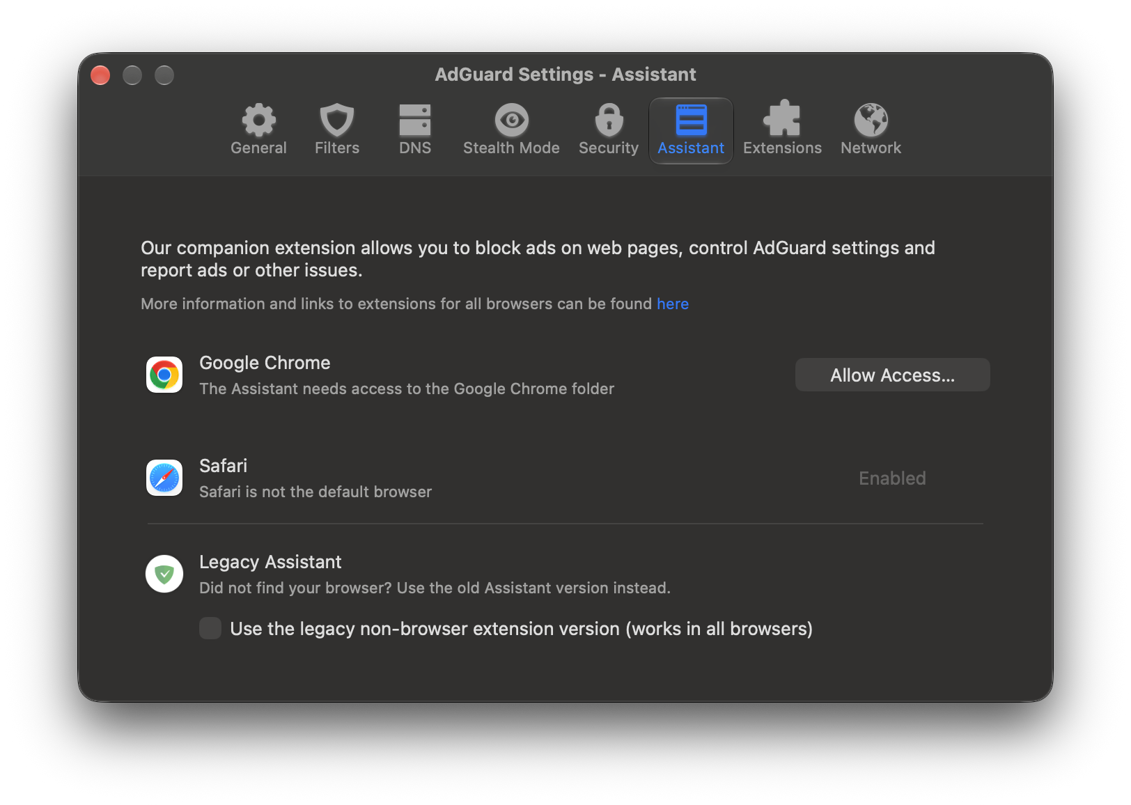 AdGuard settings