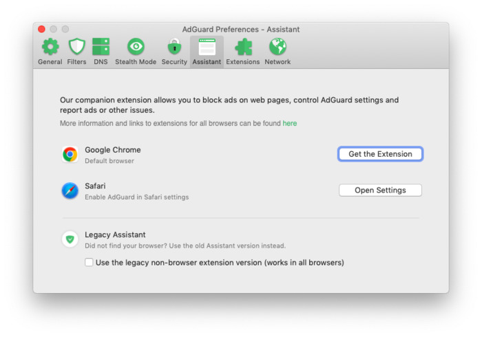 adguard browser assistant