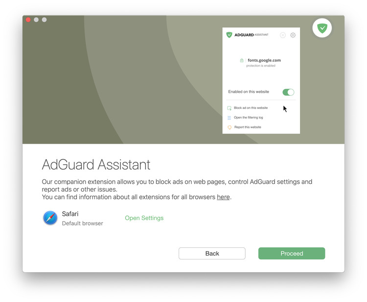 adguard assistant safari