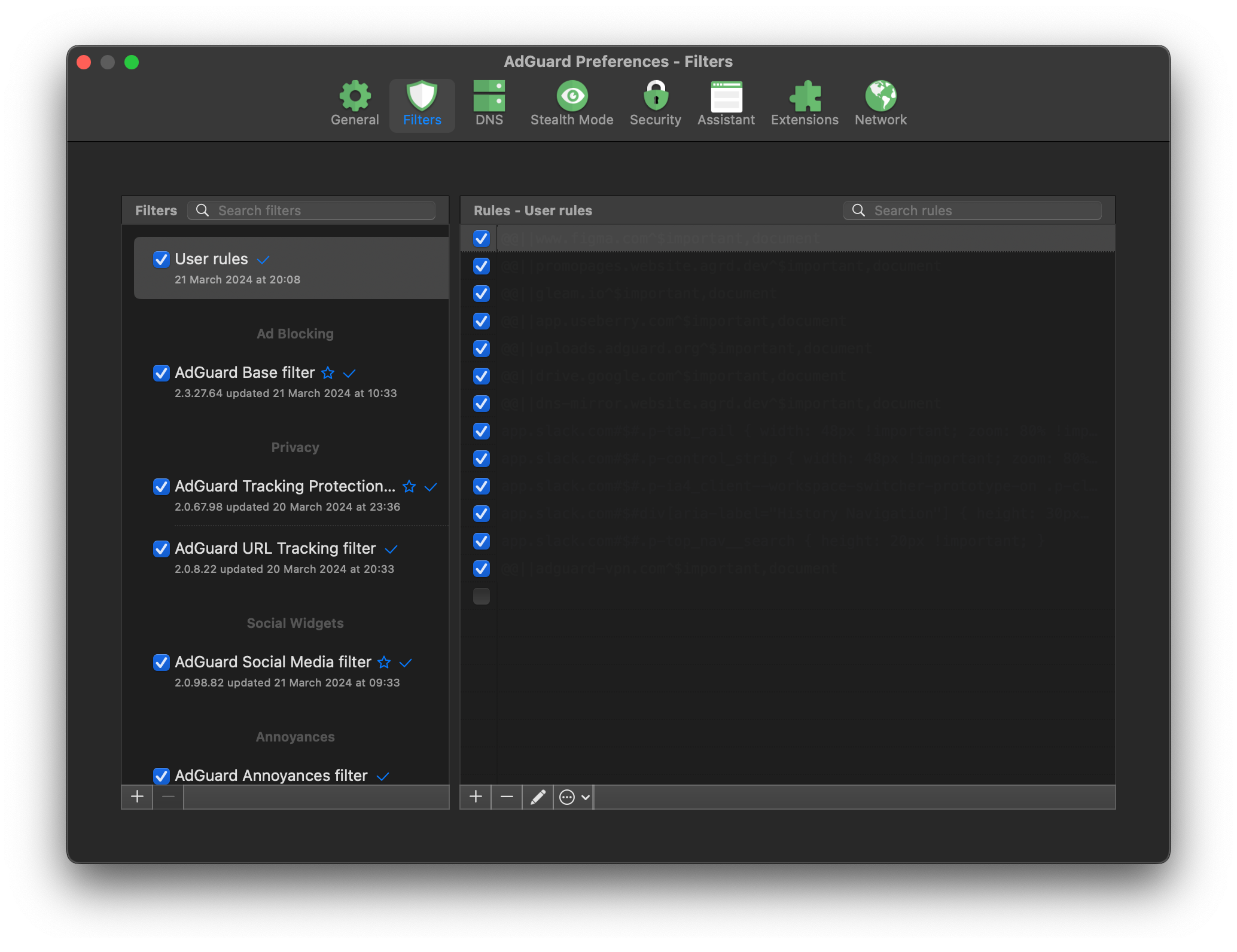 comment ajouter des filtres sur adguard