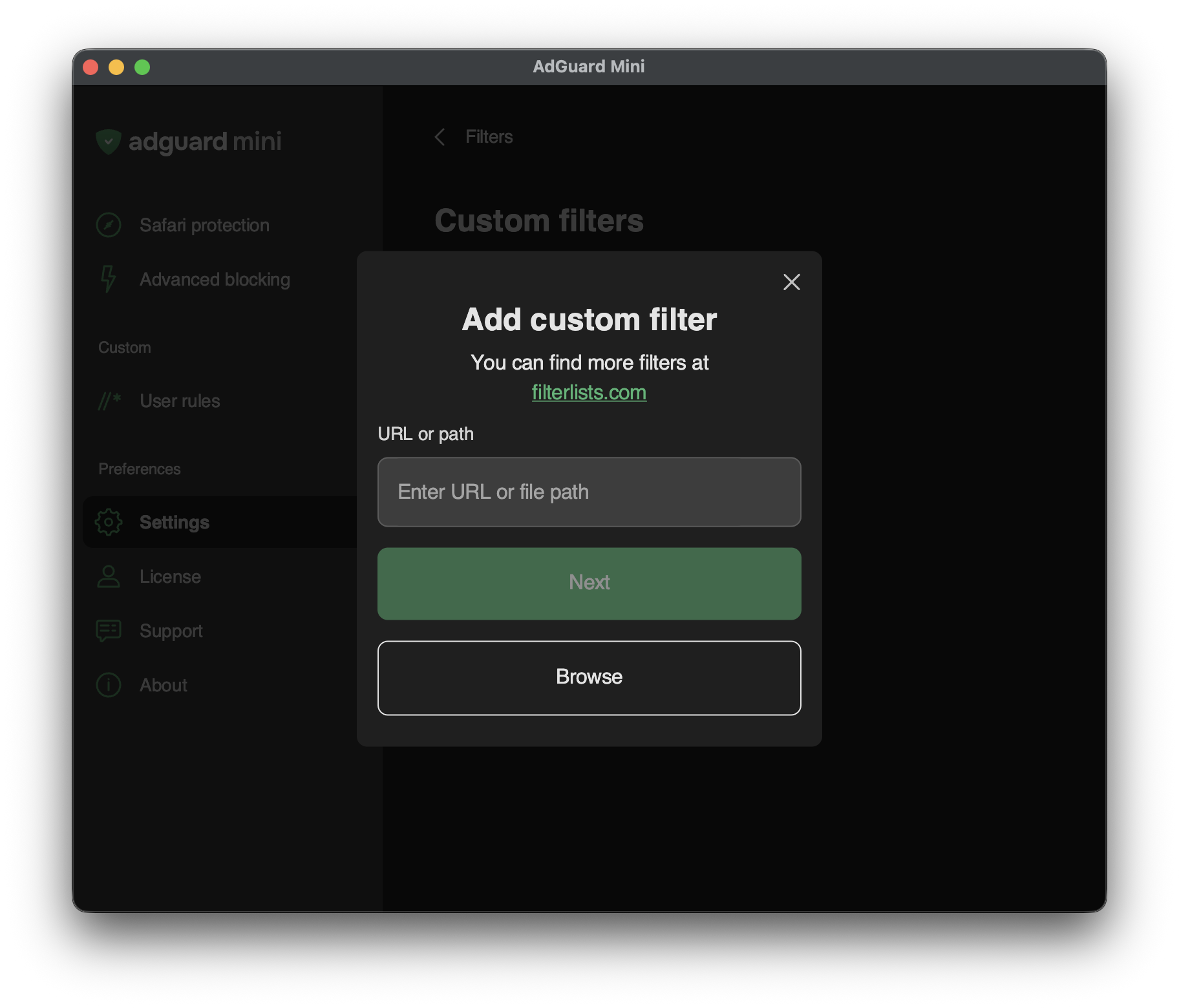 Create custom filter