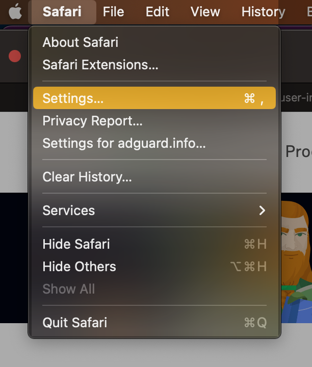 Safari settings *mobile