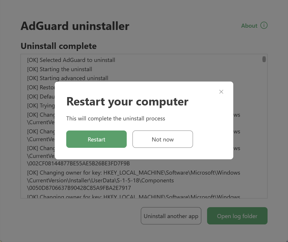 Restart prompt *border