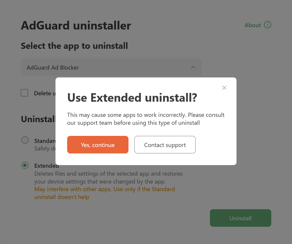 Extended uninstall warning *border