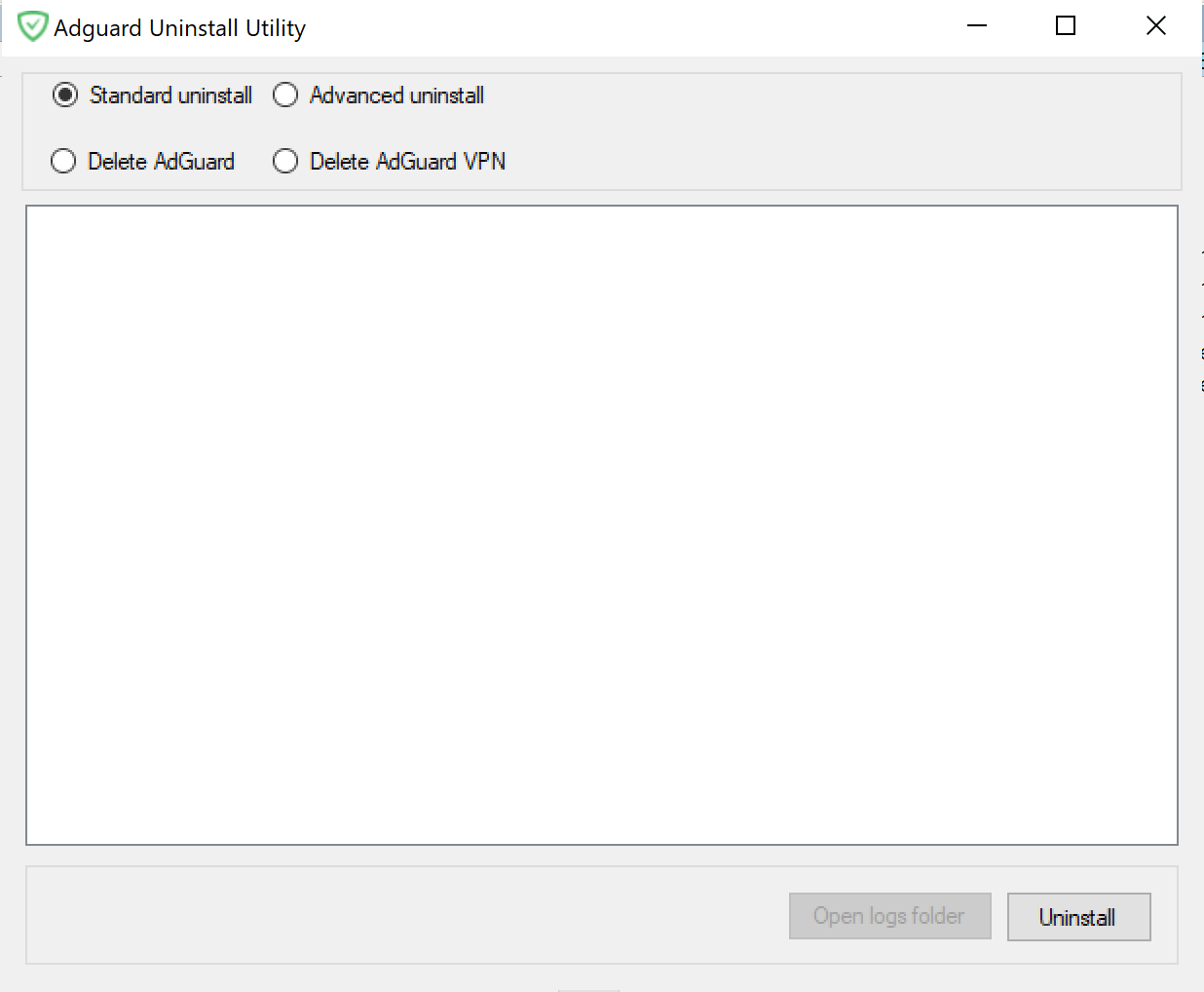 adguard uninstall tool