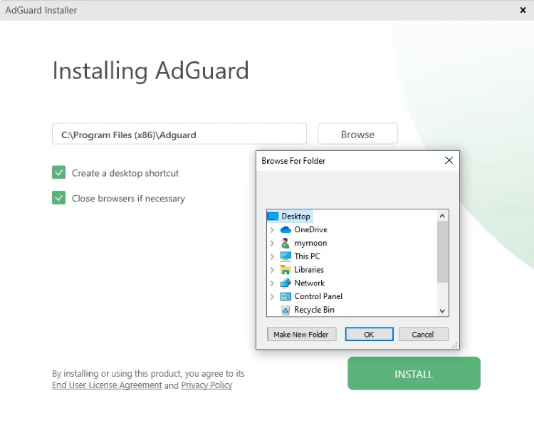 how to install adguard short cut on desktop