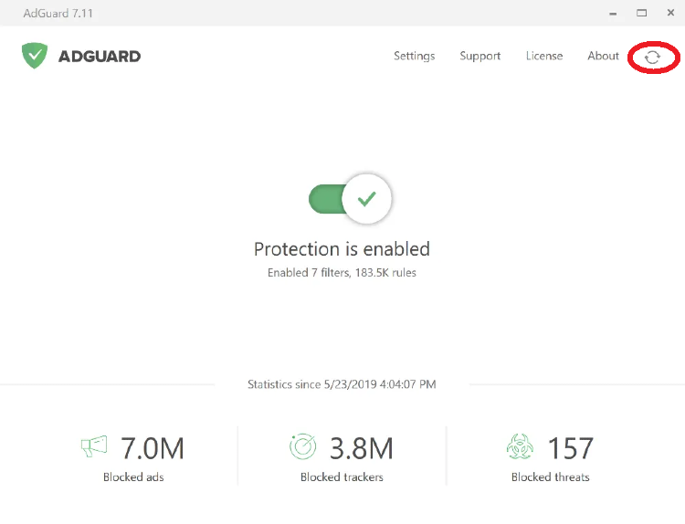 how to check for app updates in adguard android