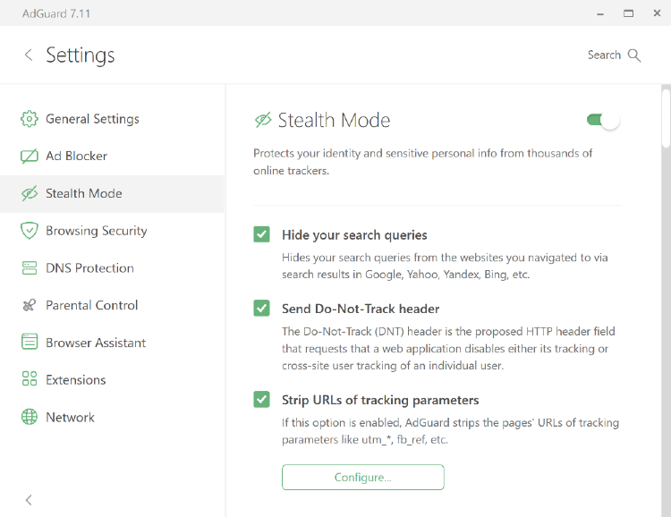 how to test adguard stealth mode