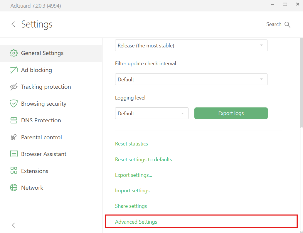 Advanced Settings *border