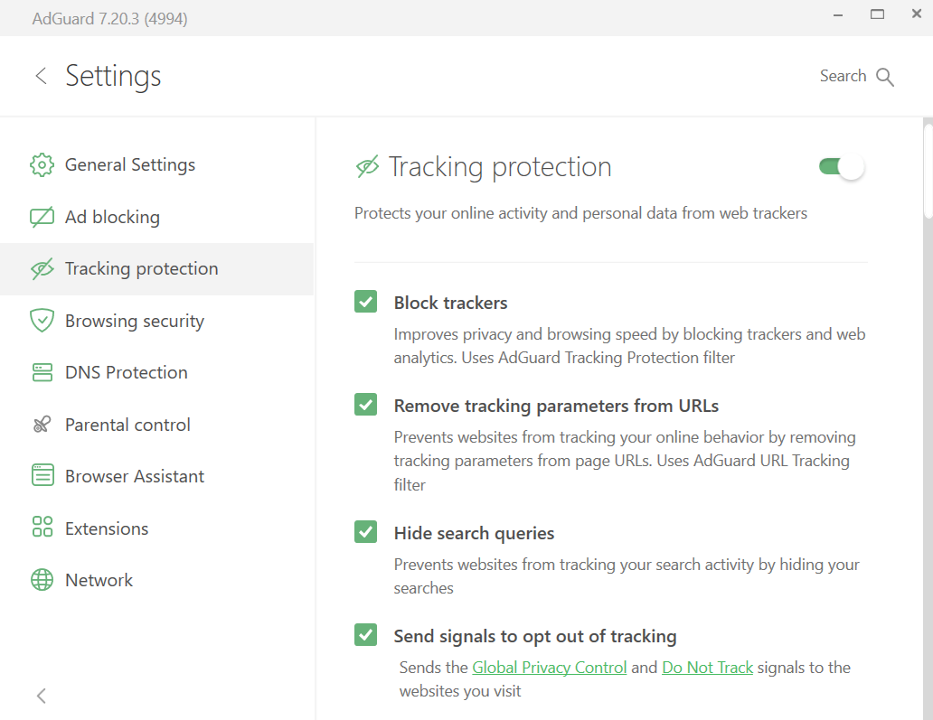 Tracking protection *border