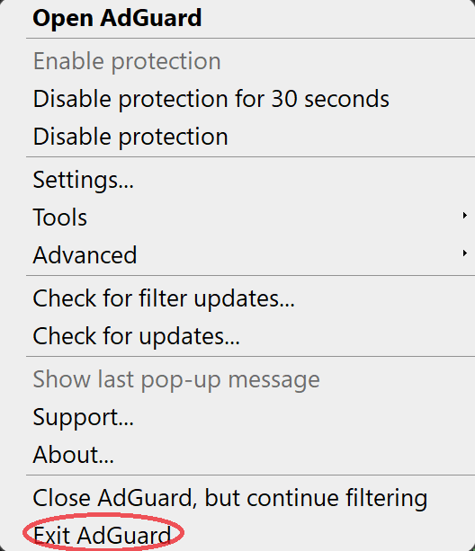 Exit AdGuard *mobile