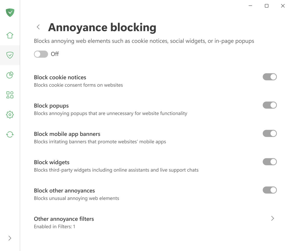 Annoyance filters *border