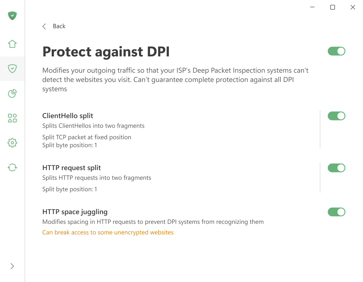 Protect against DPI *border