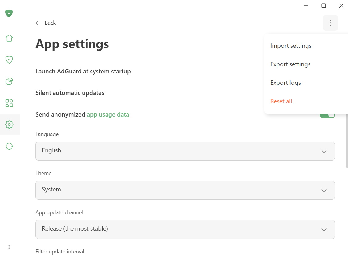 Settings *border