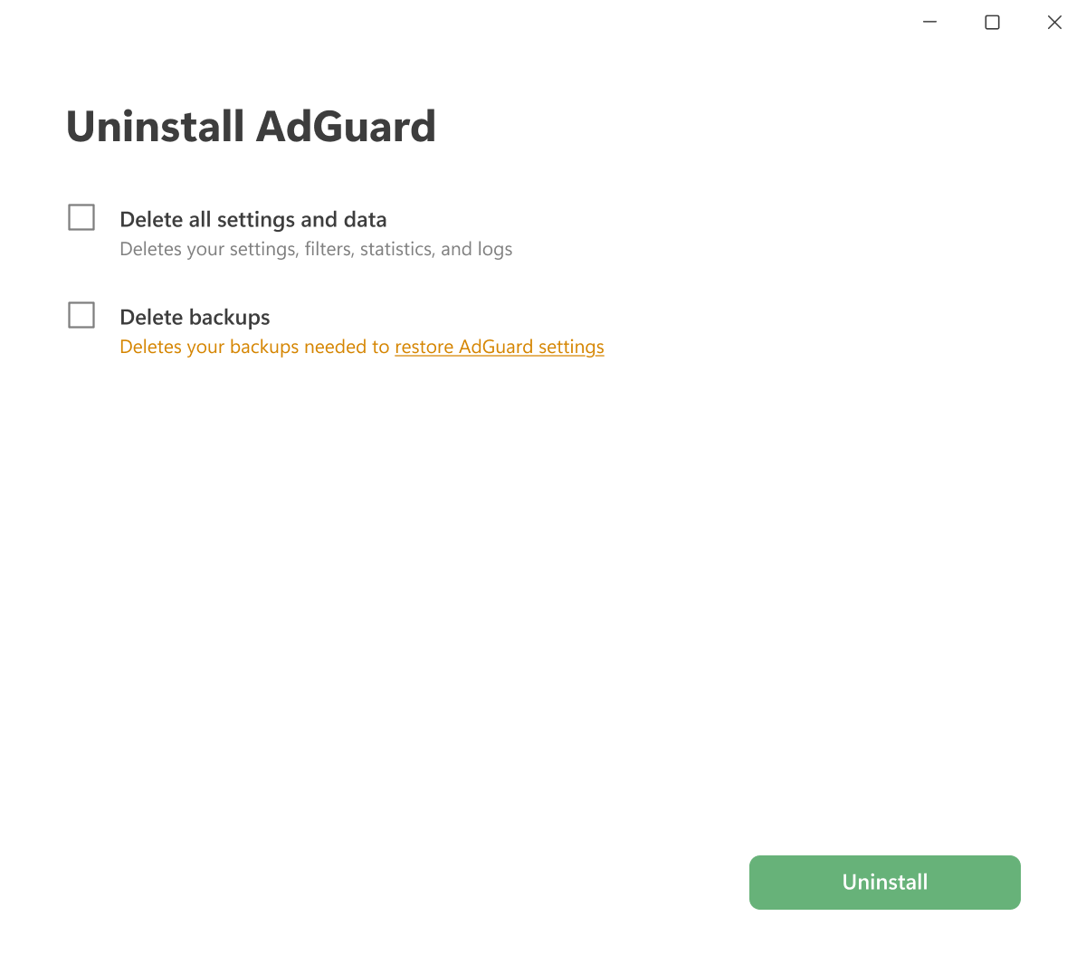 Uninstall *border