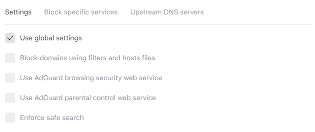 client settings