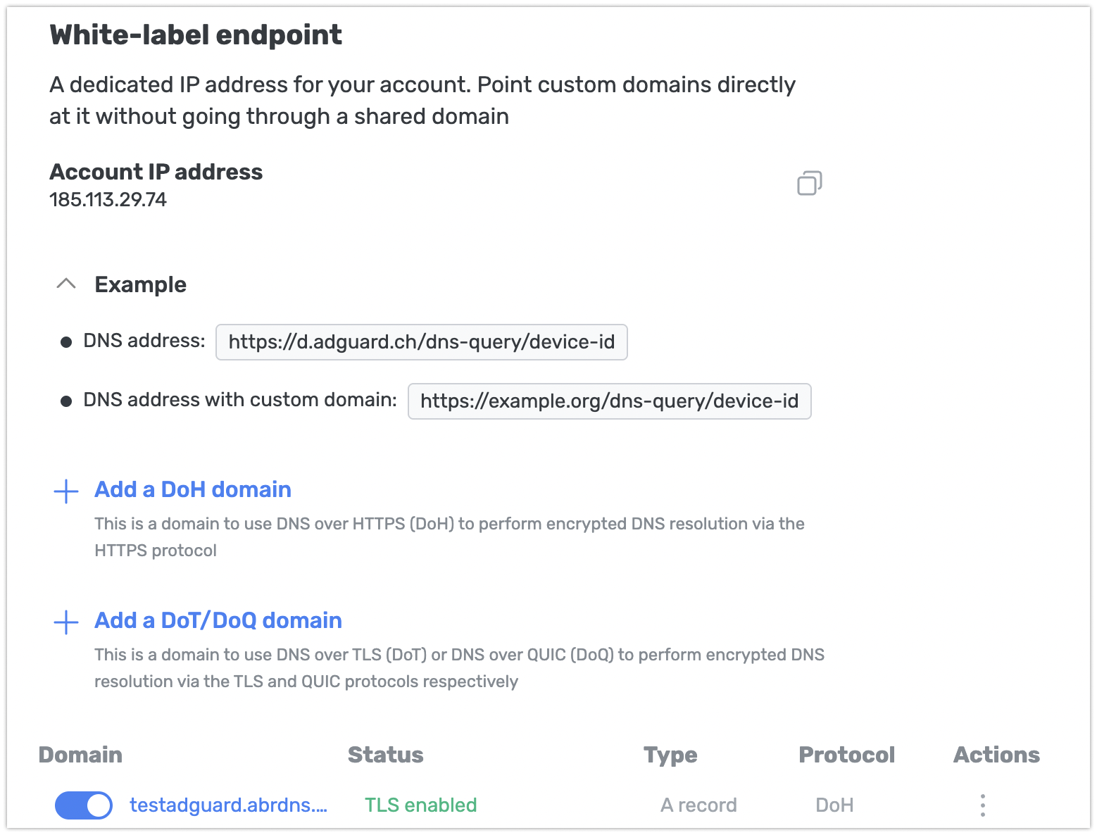 DNS record values