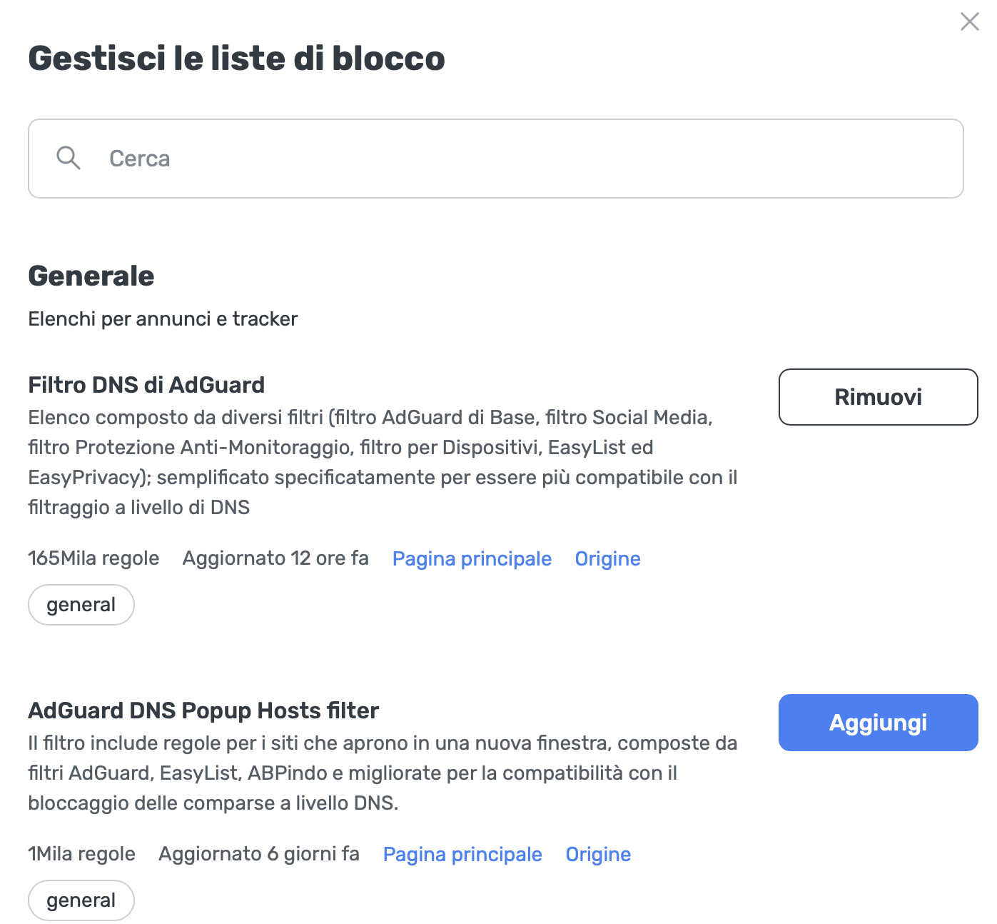 Liste di blocco generali *border