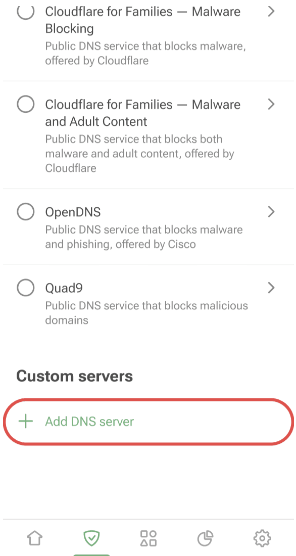 Add DNS server *mobile_border