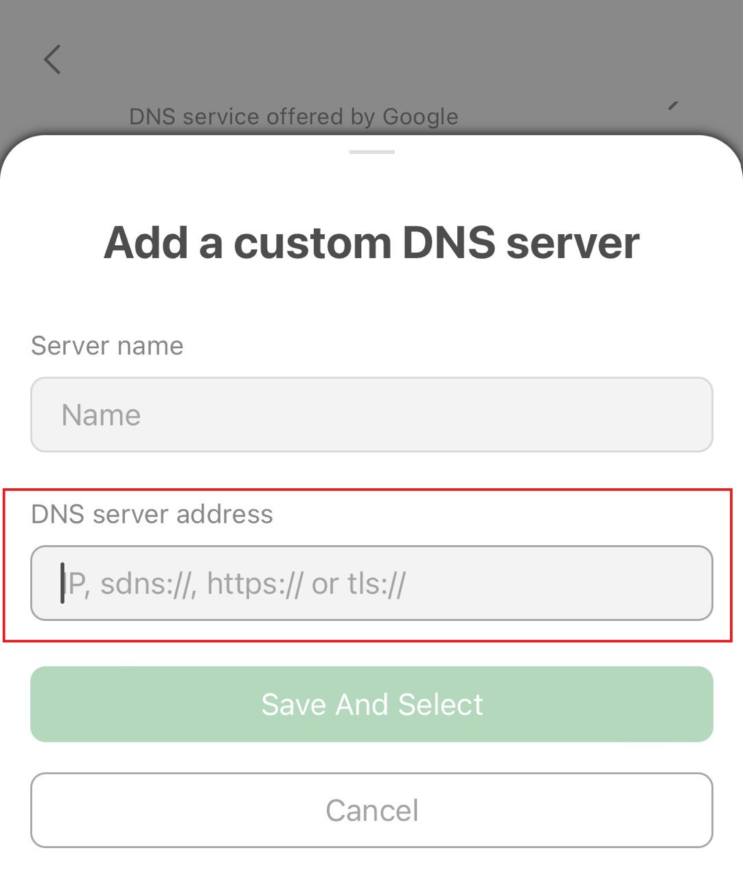 Paste server address *mobile_border