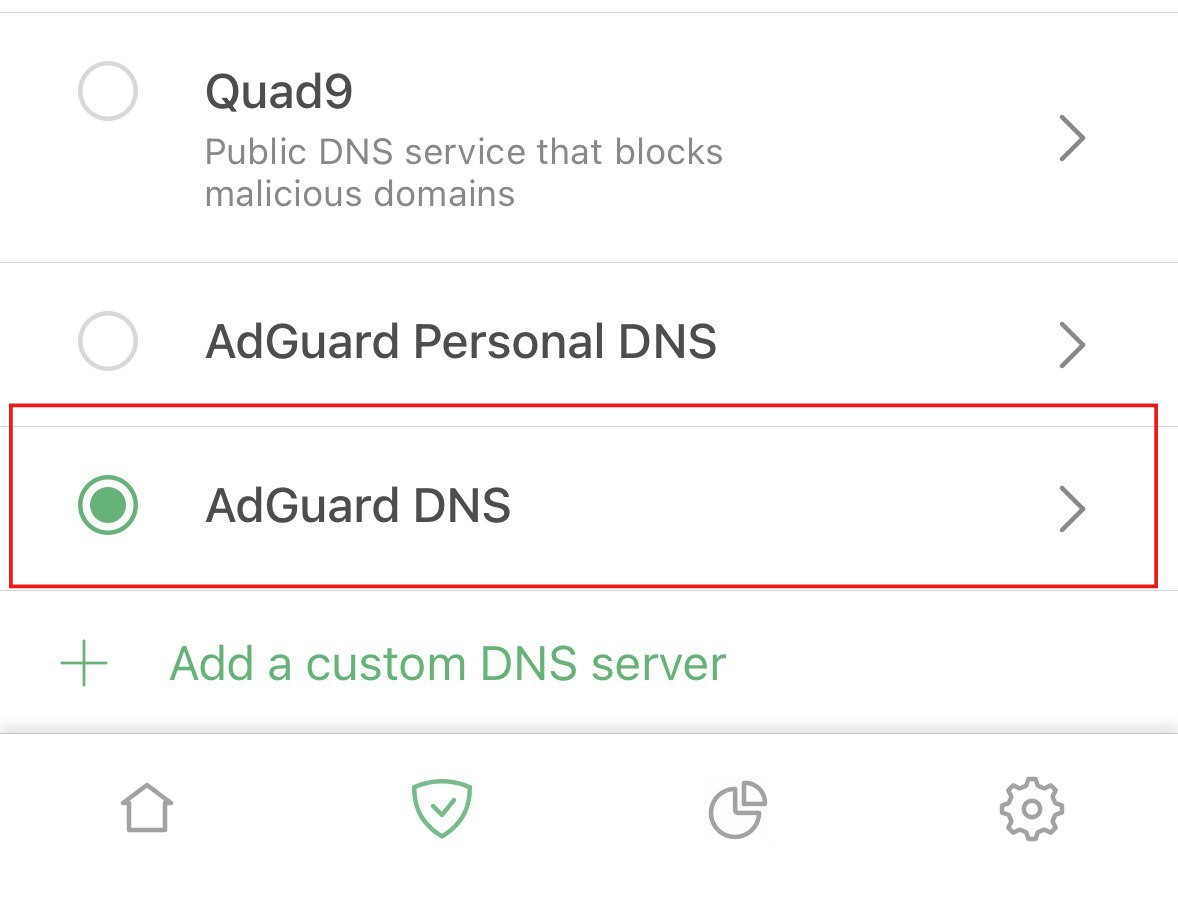 adguard dns ios 15