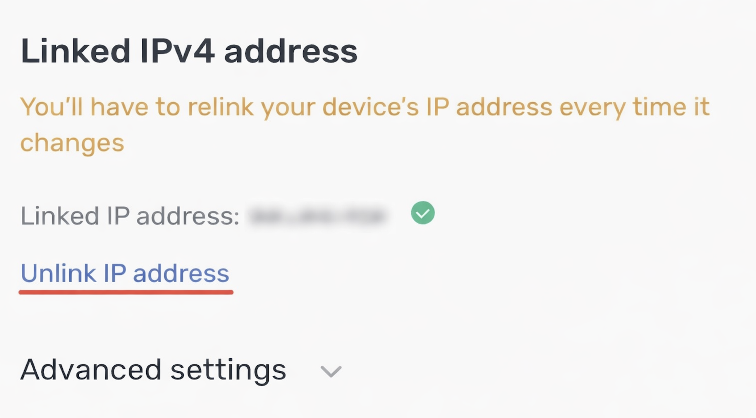 Unassign a linked IP *border