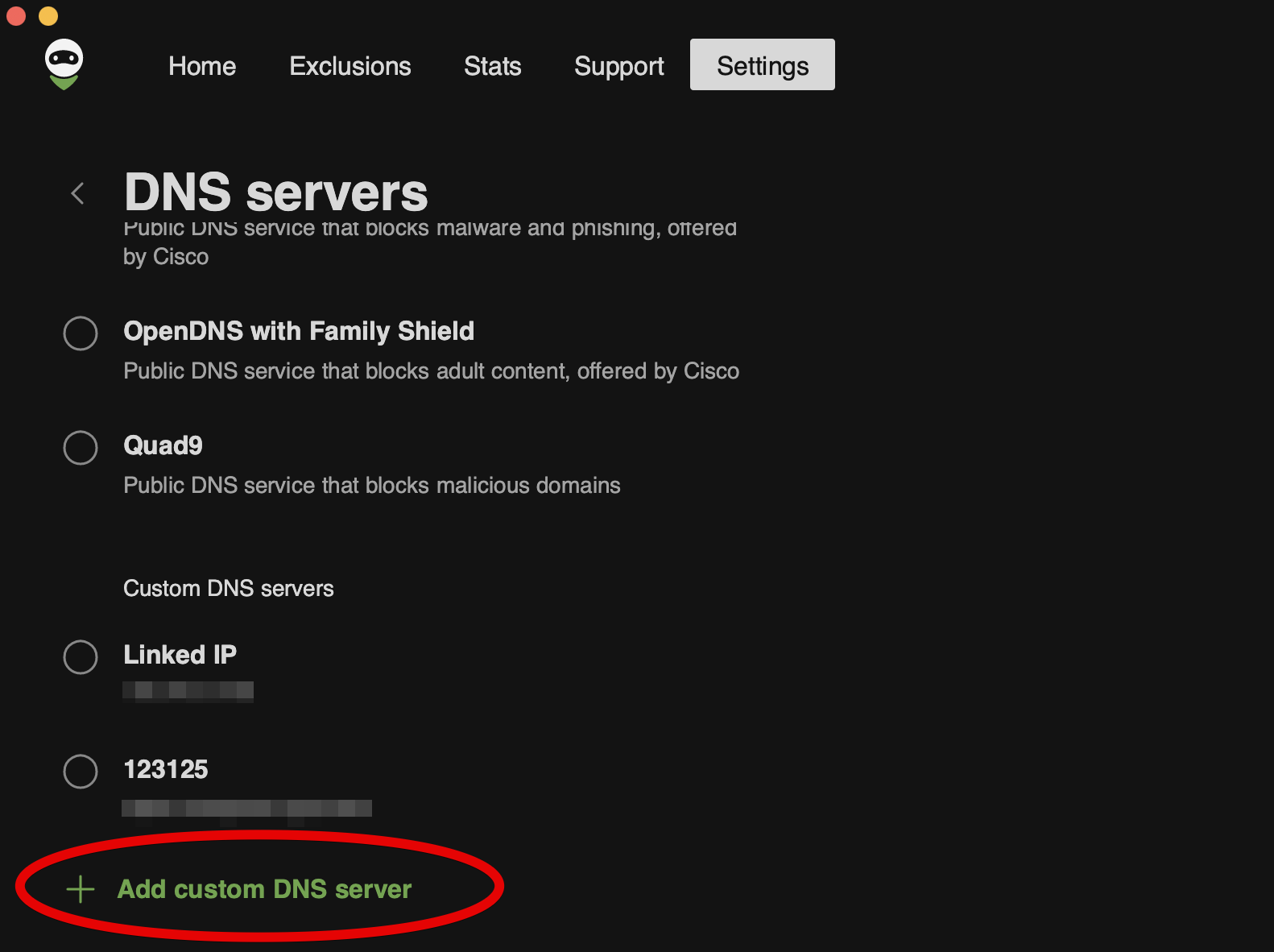 Add custom server *border