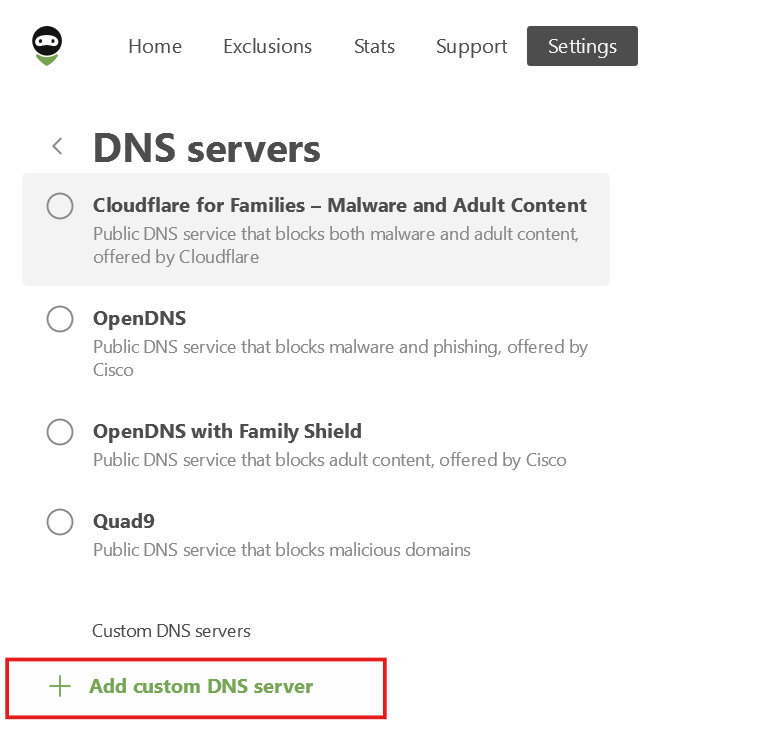 Add custom DNS server *border