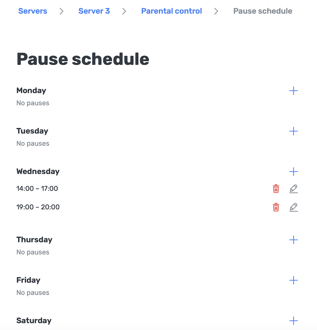 Pause schedule *mobile