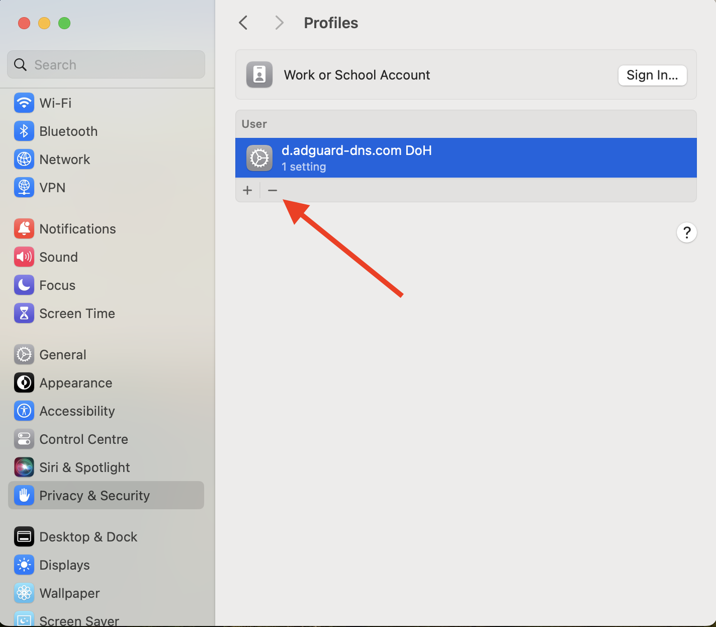 How To Remove A DNS Profile AdGuard DNS Knowledge Base