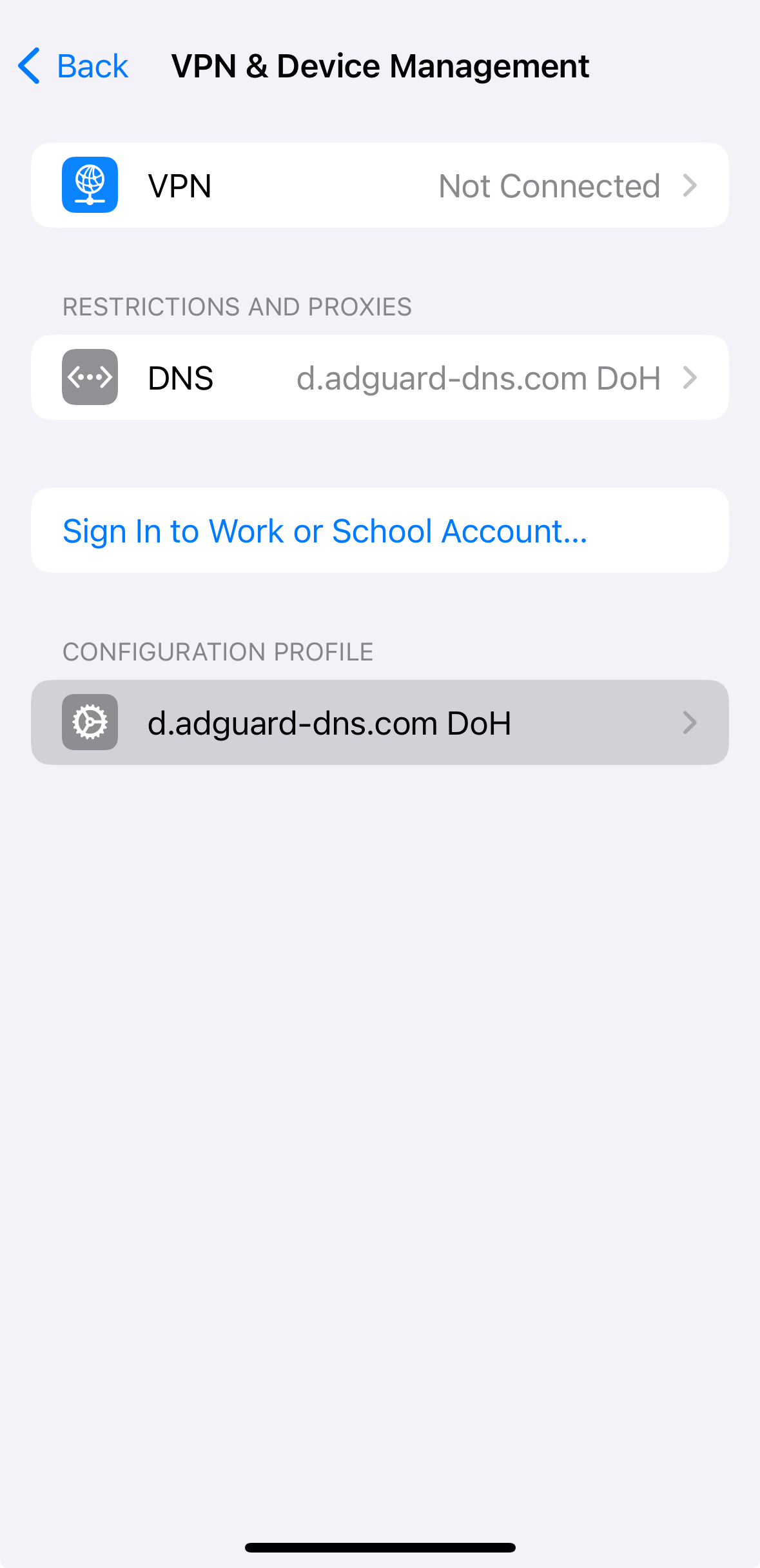 adguard dns profile ios