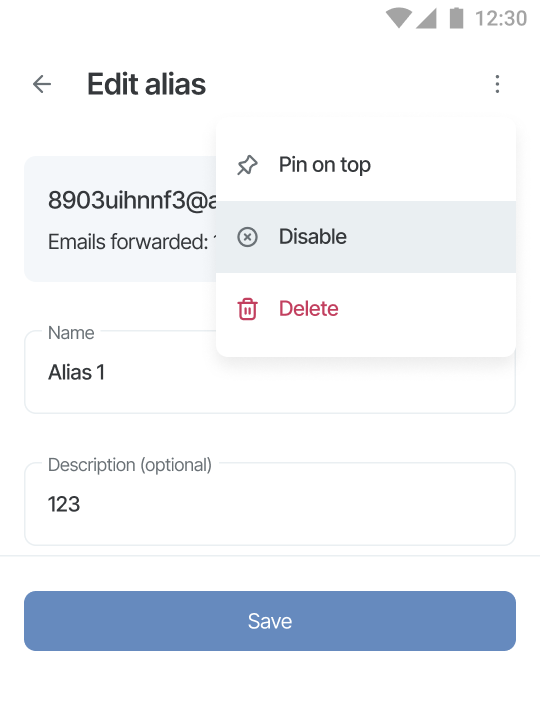 Disable an alias *border