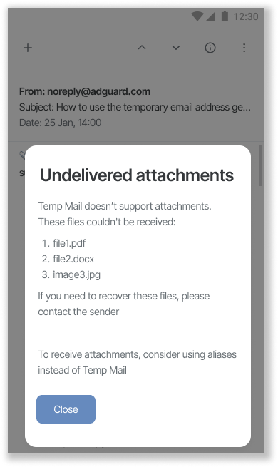 Undelivered attachments *border