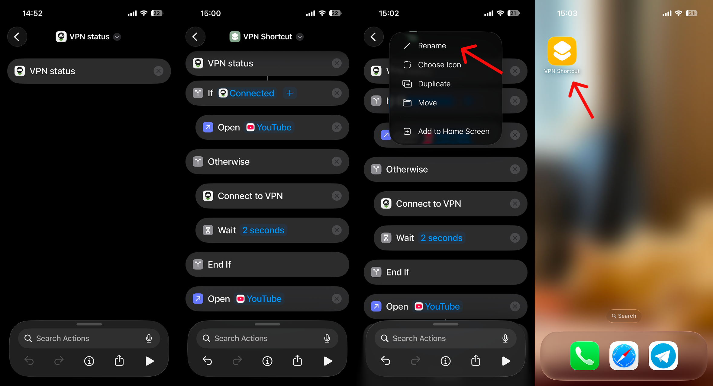 Add custom shortcut