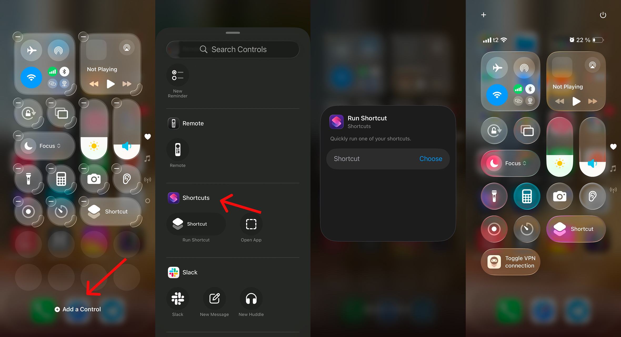 Add shortcut to Control Center