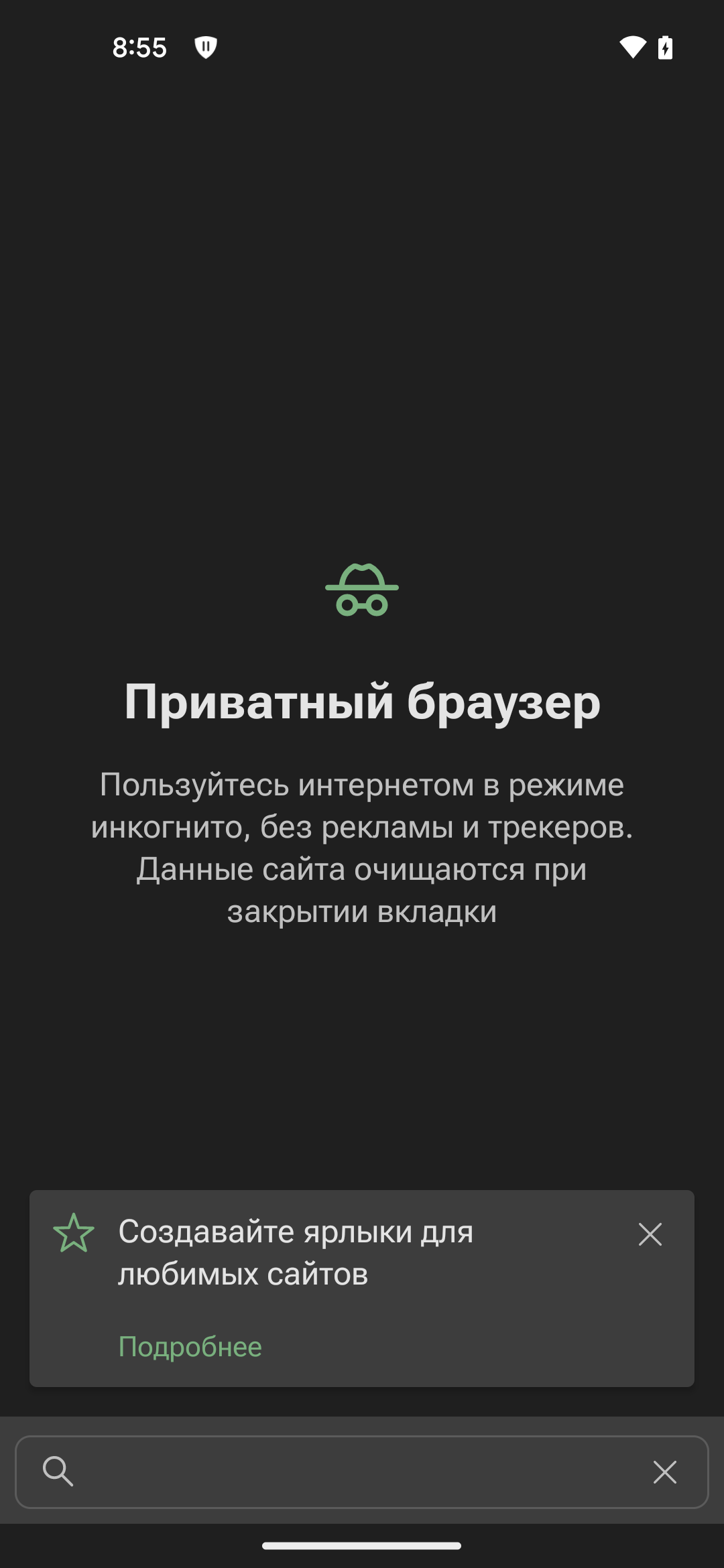 Приватный браузер *mobile