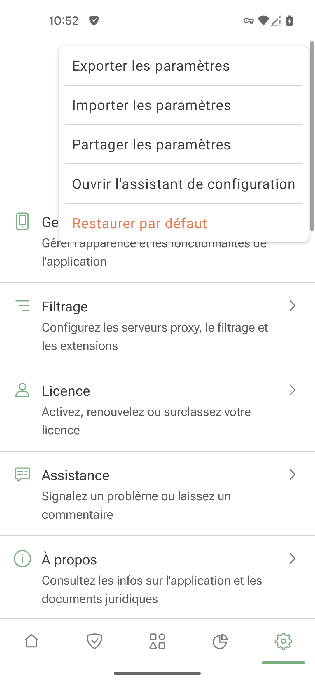 Partager les paramètres *mobile