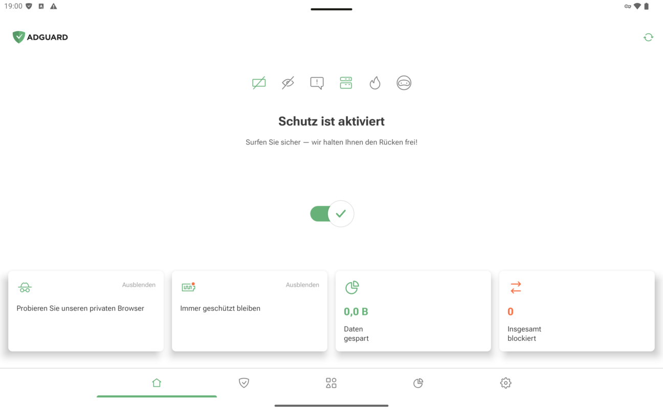 Querformat in AdGuard f&uuml;r Android
*border
